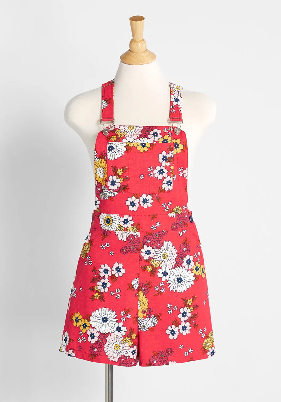 Dazed Summer Days Cotton Shortalls