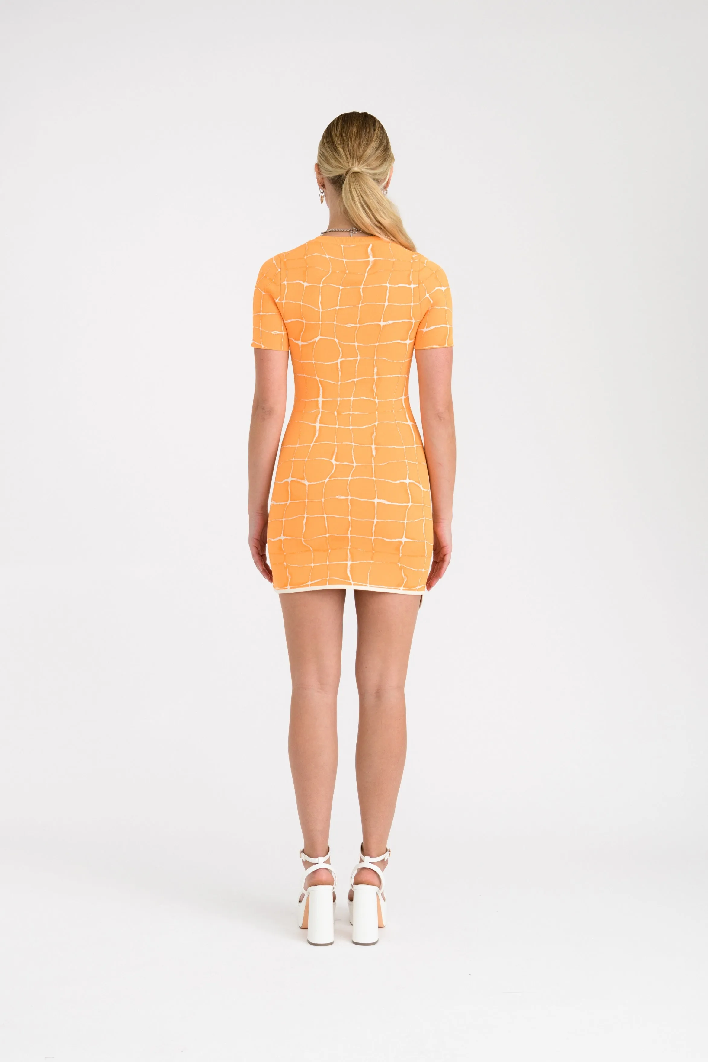 DEXTER AQUA SHORT SLEEVE MINI DRESS