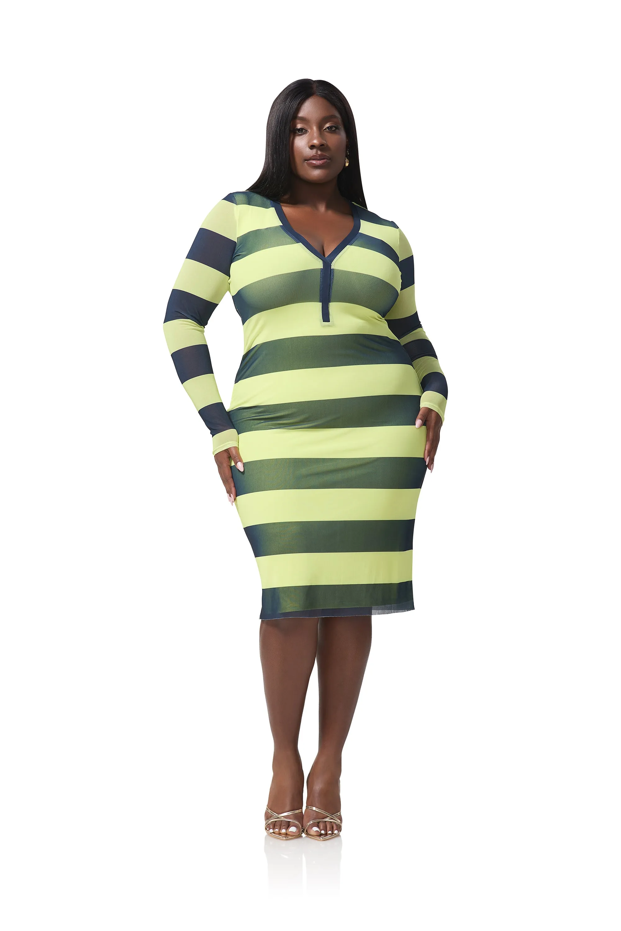Diane Dress - Lime Rugby