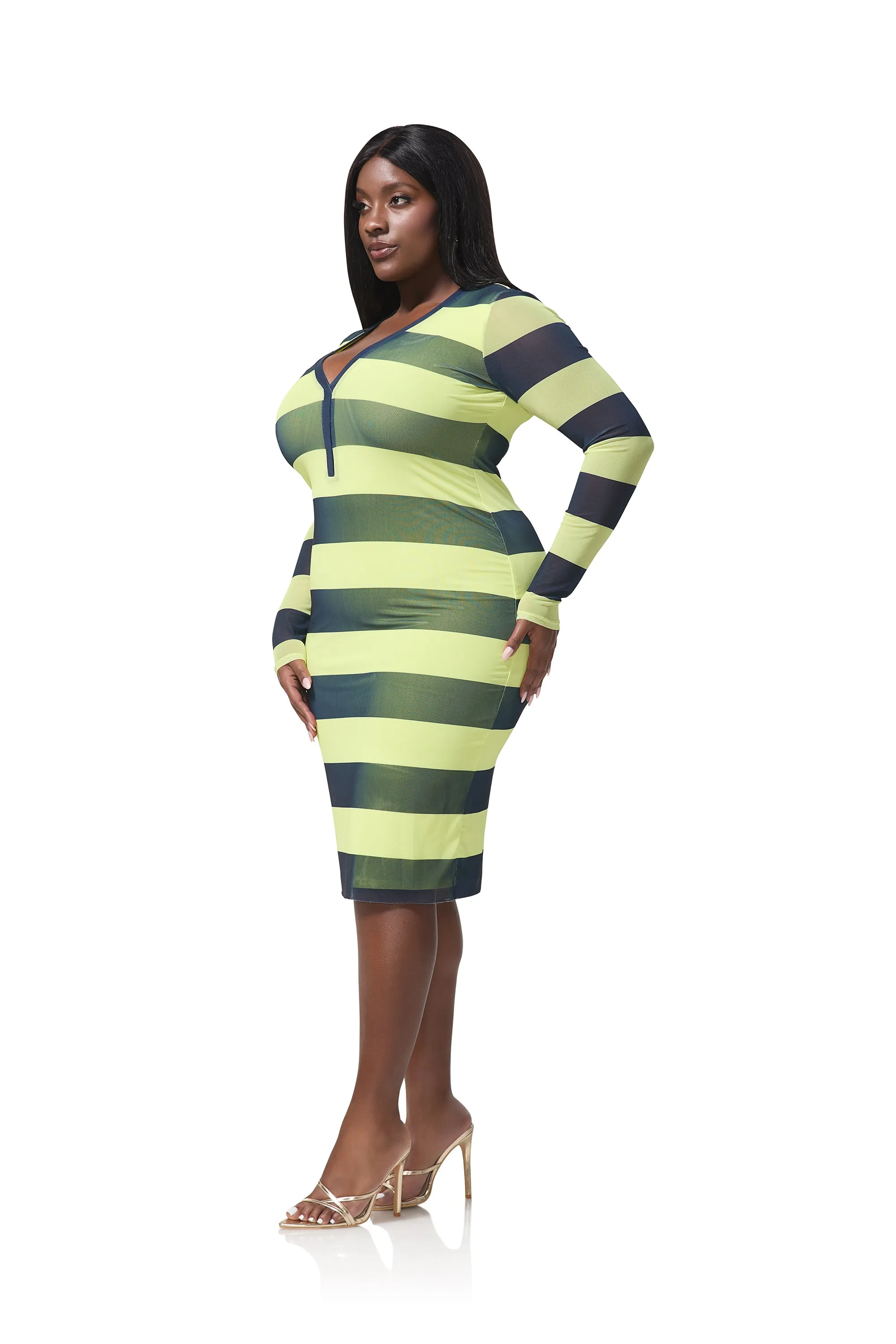 Diane Dress - Lime Rugby