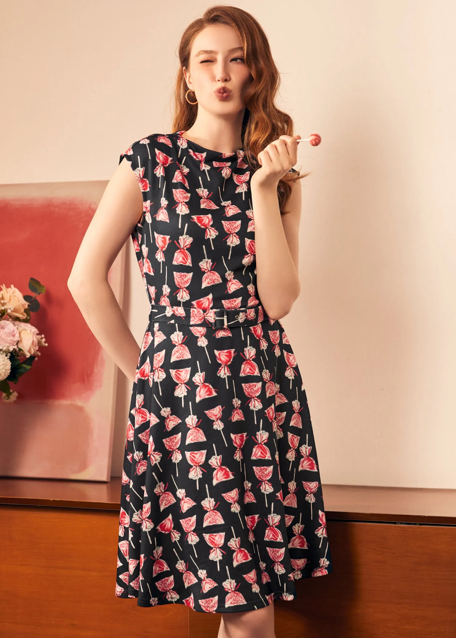 Eclipse Elegance Fit & Flare Dress