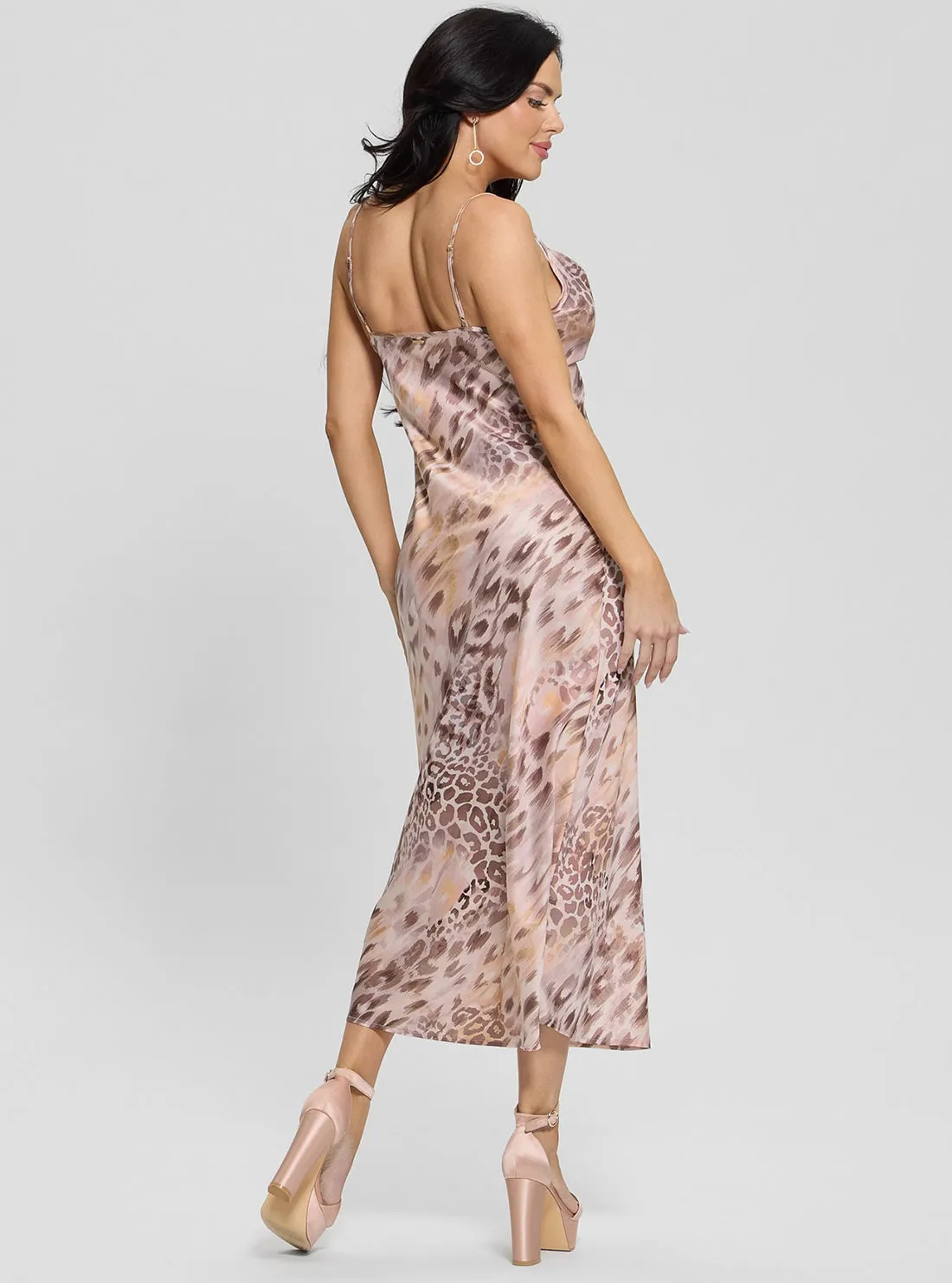 Eco Beige Jaguar Print Akilina Maxi Dress