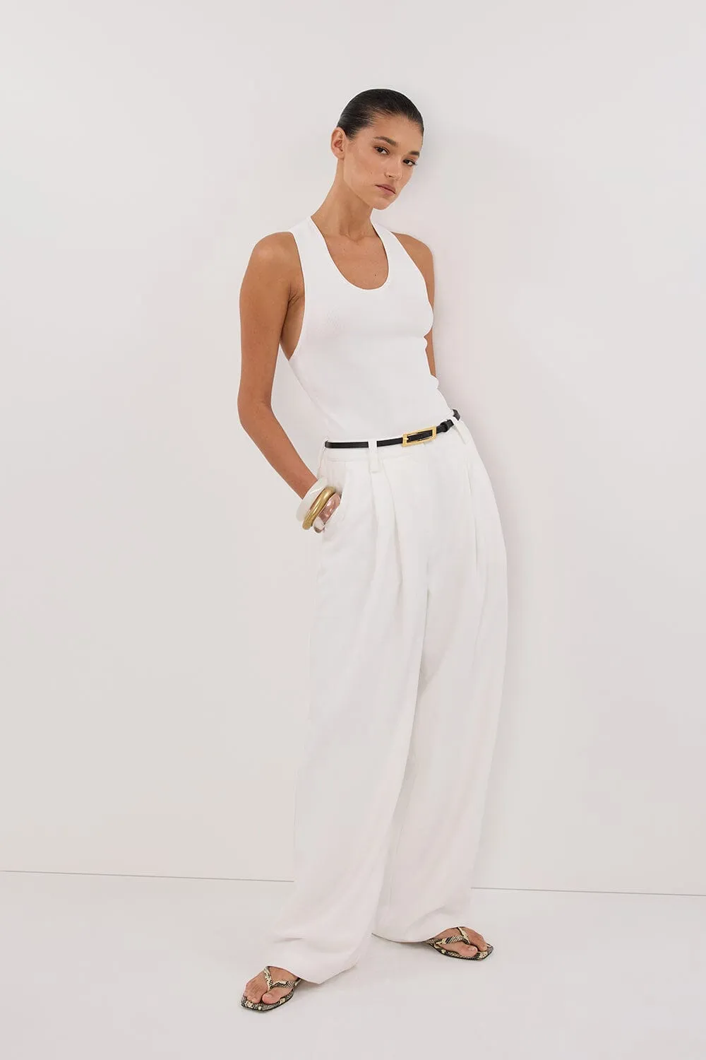EDEN WHITE TAILORED PANT