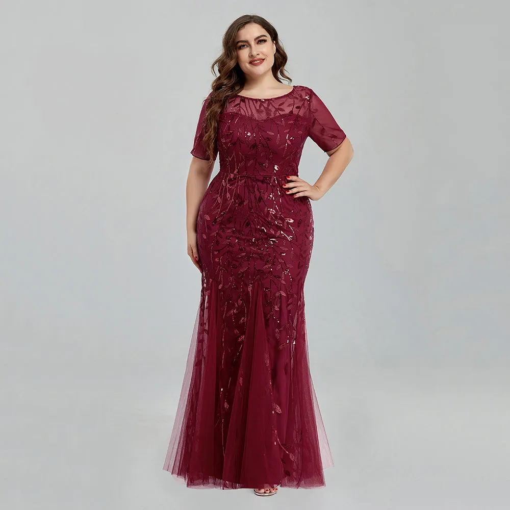 Elegant Party Sequin Mesh Formal Evening Tulle Dresses