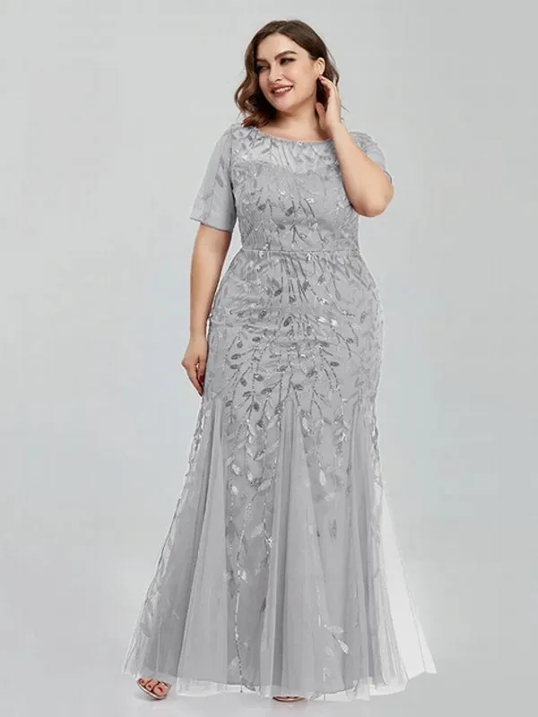 Elegant Party Sequin Mesh Formal Evening Tulle Dresses