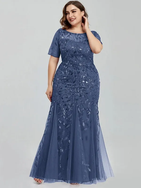 Elegant Party Sequin Mesh Formal Evening Tulle Dresses