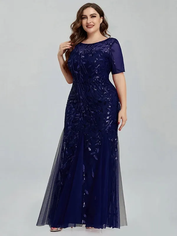 Elegant Party Sequin Mesh Formal Evening Tulle Dresses