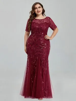 Elegant Party Sequin Mesh Formal Evening Tulle Dresses