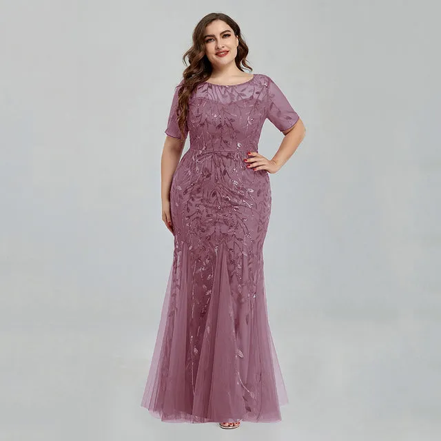 Elegant Party Sequin Mesh Formal Evening Tulle Dresses