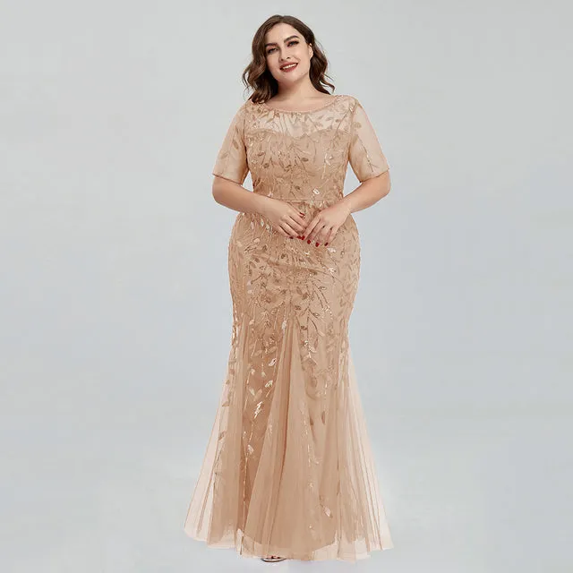Elegant Party Sequin Mesh Formal Evening Tulle Dresses