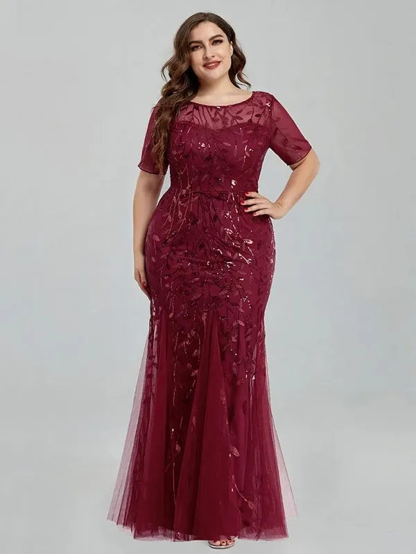 Elegant Party Sequin Mesh Formal Evening Tulle Dresses