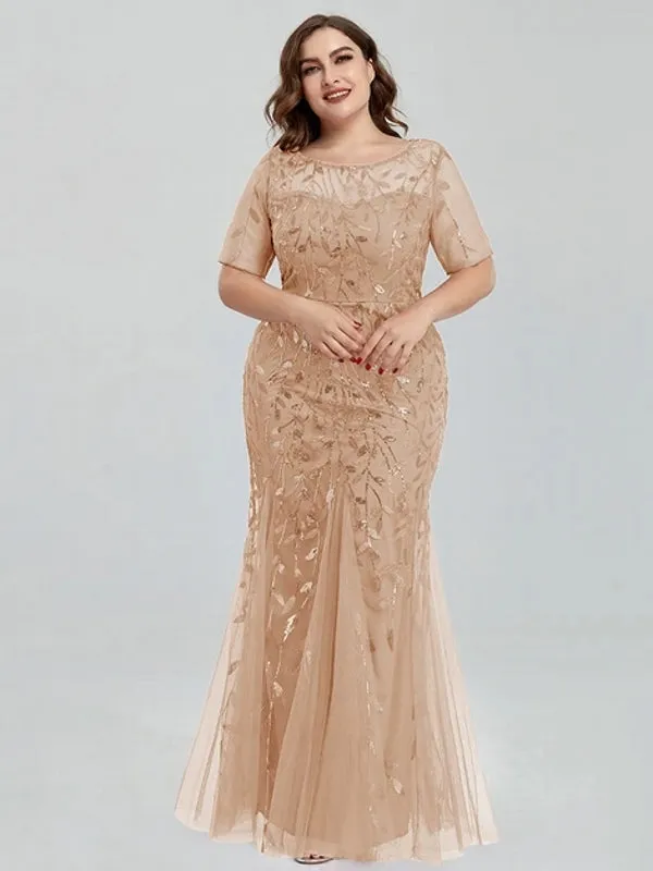 Elegant Party Sequin Mesh Formal Evening Tulle Dresses