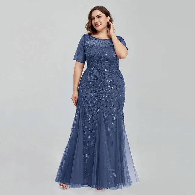 Elegant Party Sequin Mesh Formal Evening Tulle Dresses