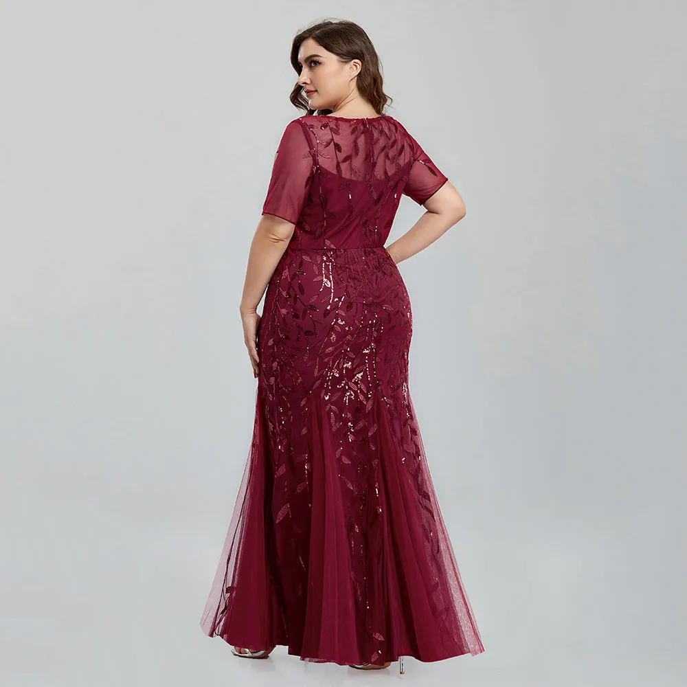 Elegant Party Sequin Mesh Formal Evening Tulle Dresses