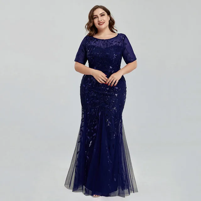 Elegant Party Sequin Mesh Formal Evening Tulle Dresses