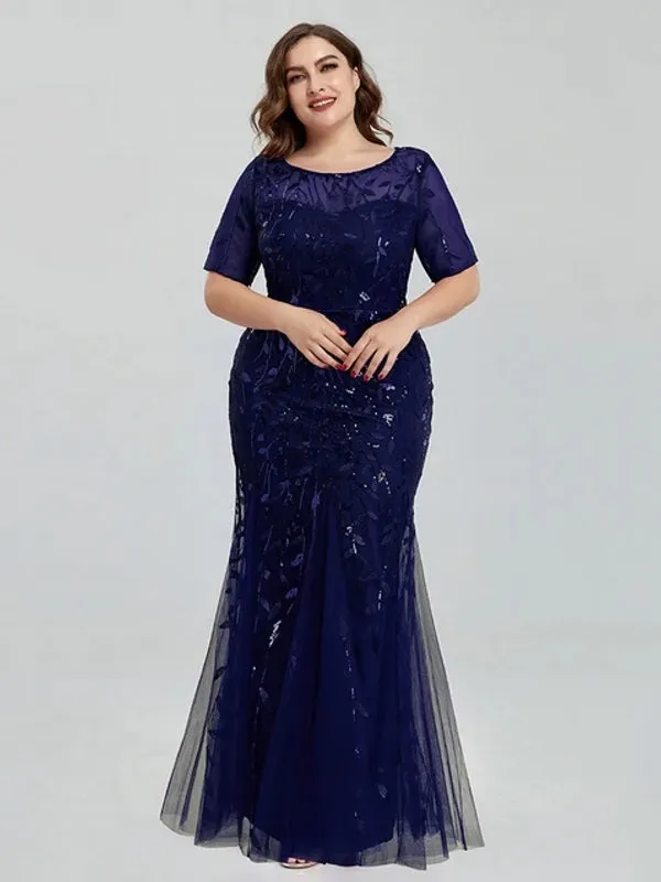 Elegant Party Sequin Mesh Formal Evening Tulle Dresses