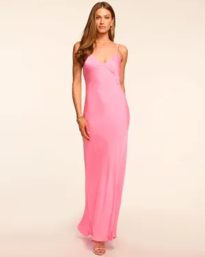 Elena Beaded Strap Slip Maxi Dress