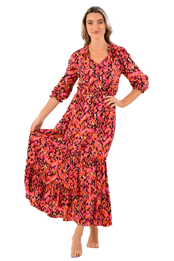 Eliza Dress / Orange Multi