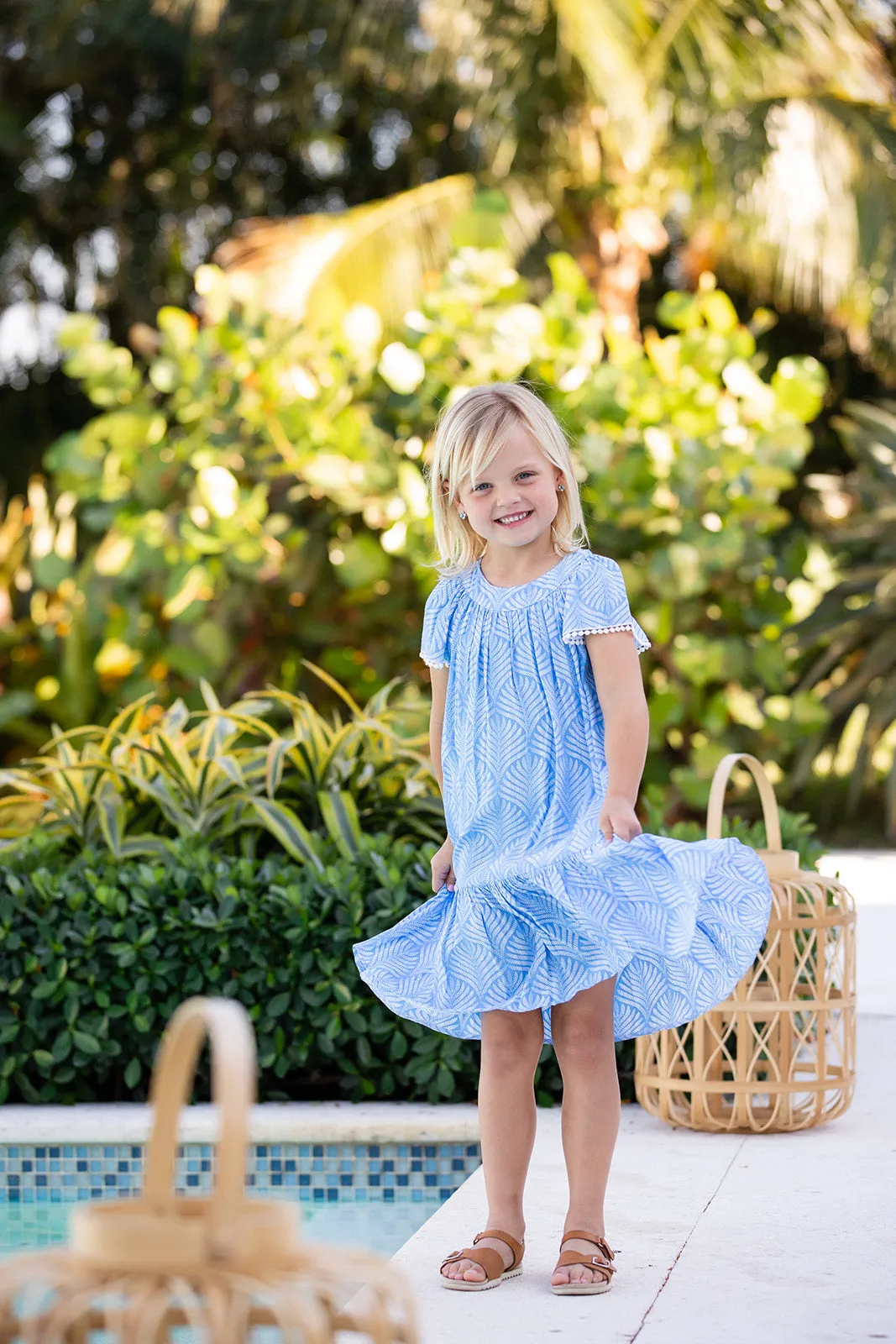 Ellie Dress / Periwinkle Palm