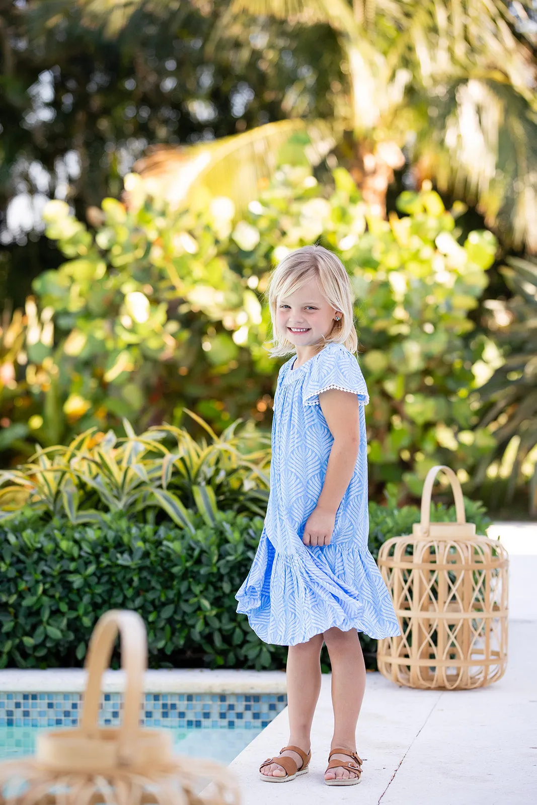 Ellie Dress / Periwinkle Palm