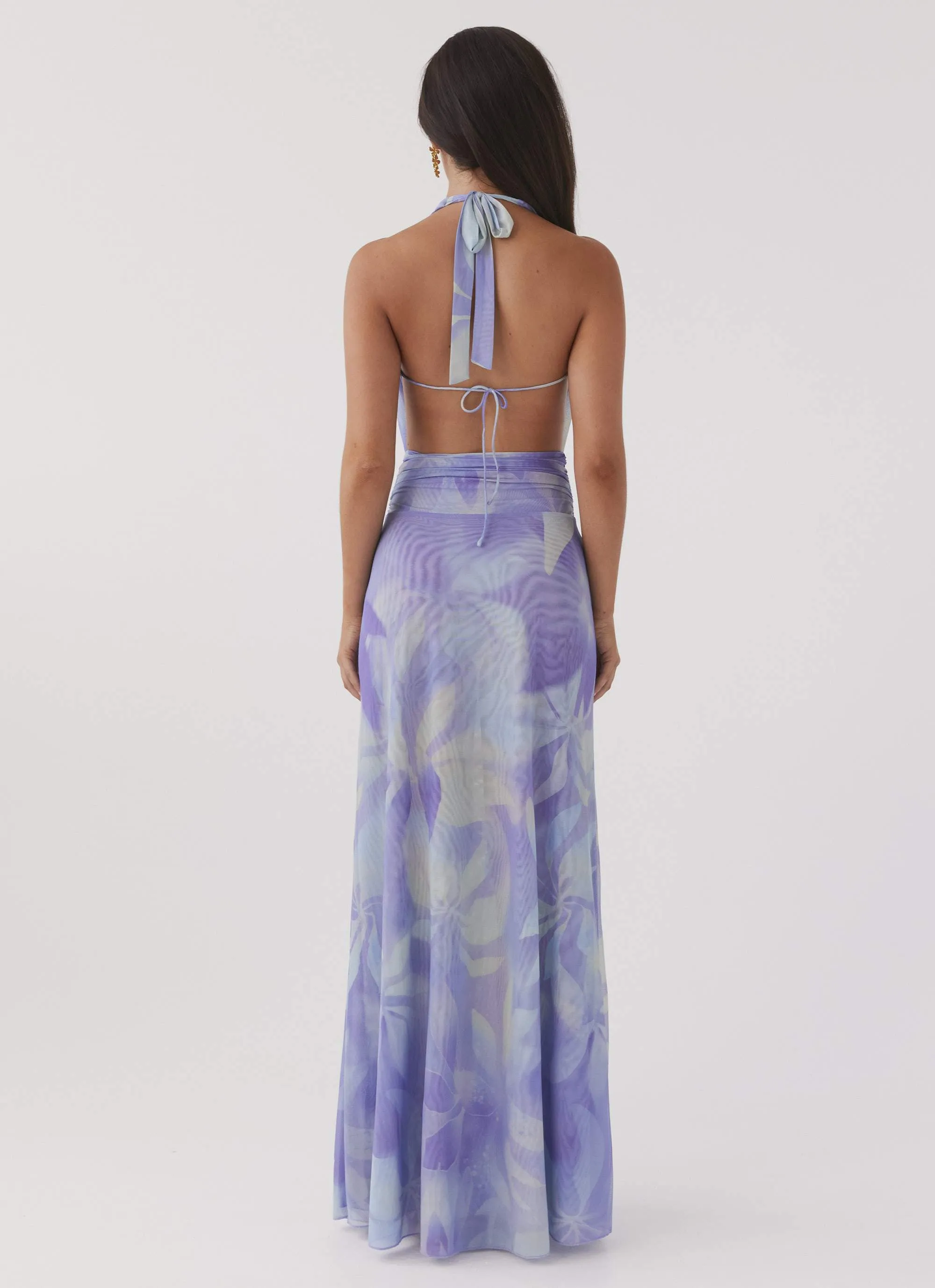 Elysia Mesh Maxi Dress - Purple Rain
