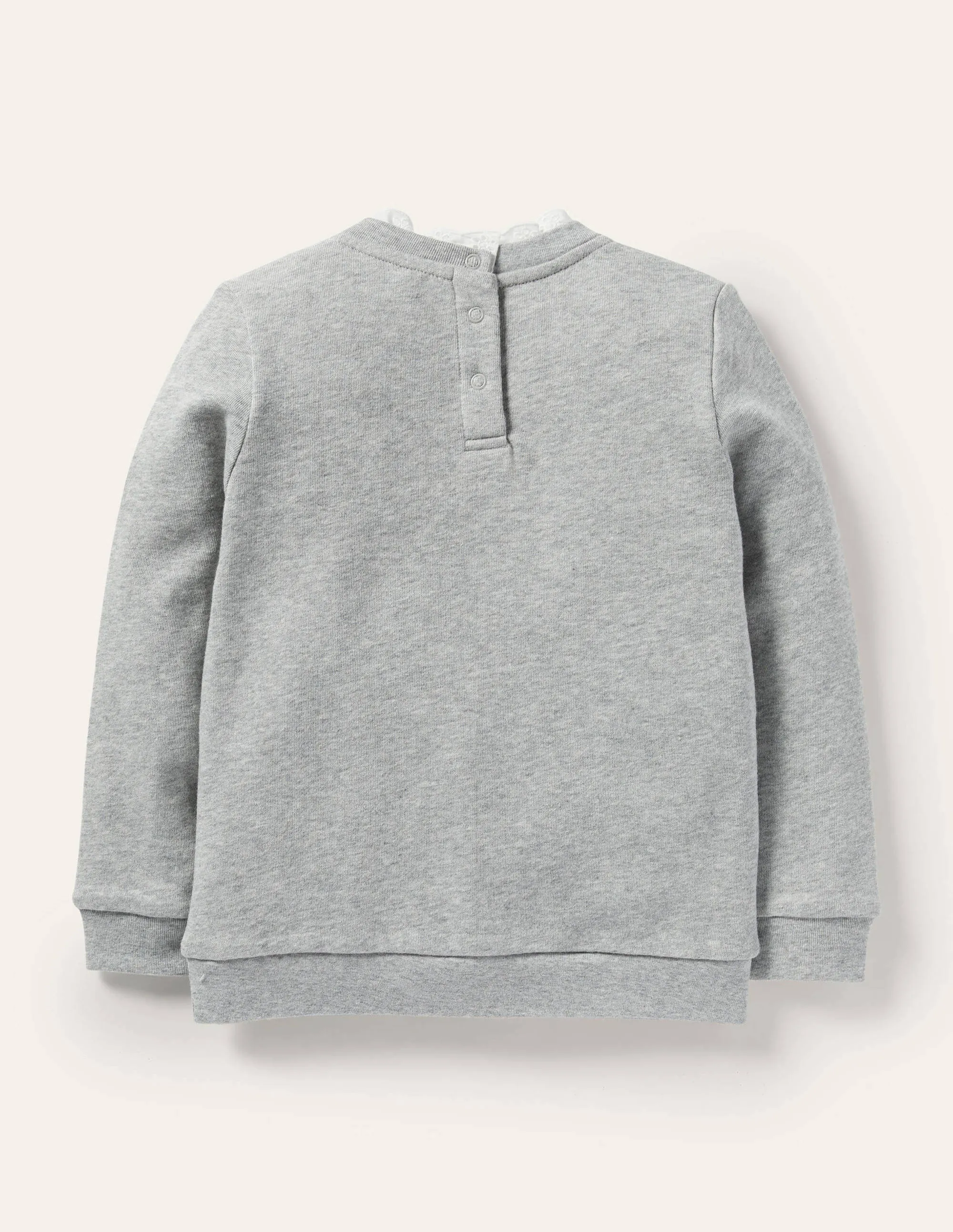 Embroidered Sweatshirt-Grey Marl Floral
