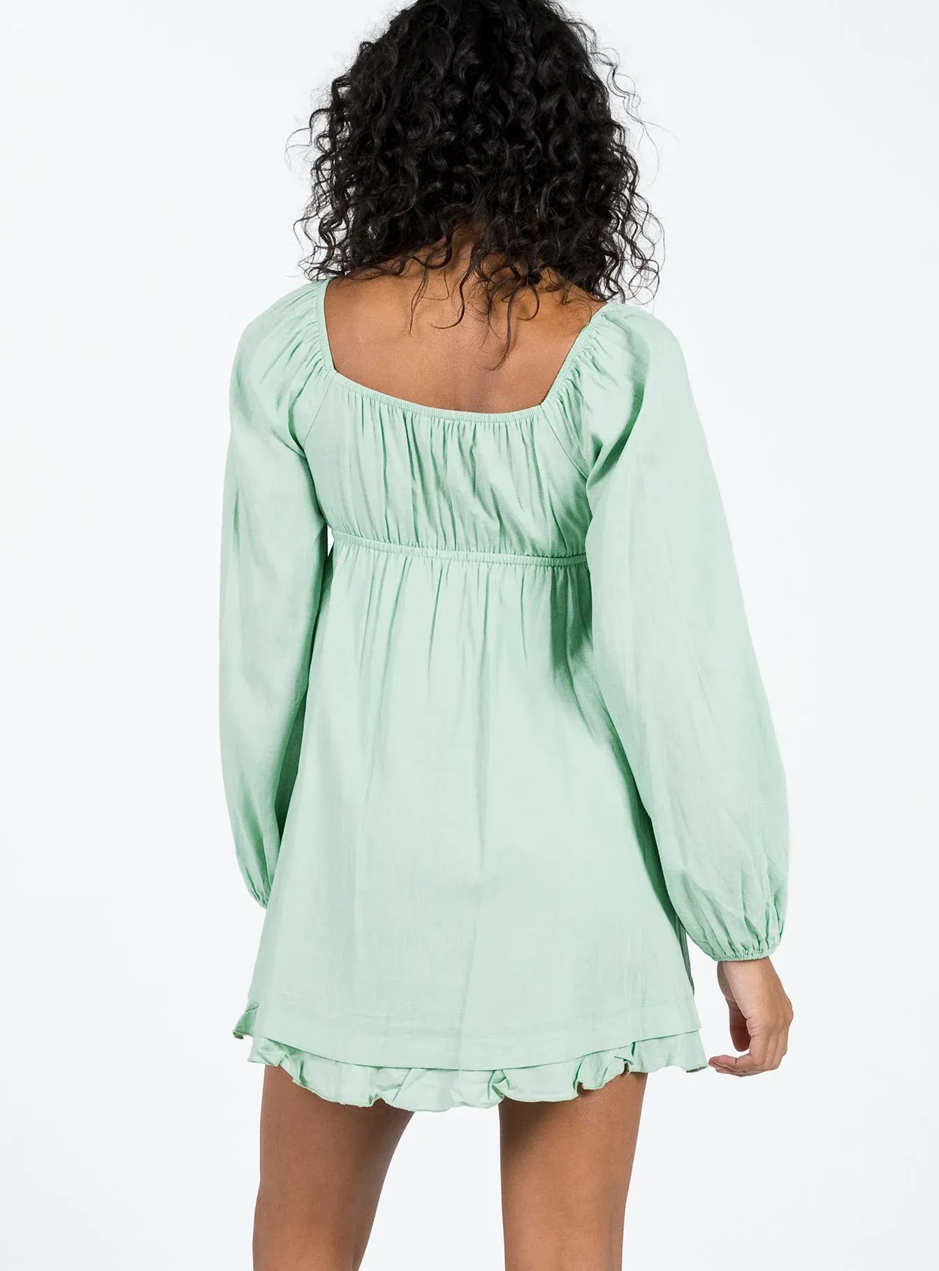 Empress Of Love Long Sleeve Mini Dress Sage