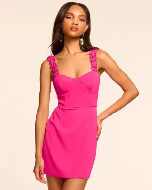 Ensley Floral Embellished Crepe Mini Dress