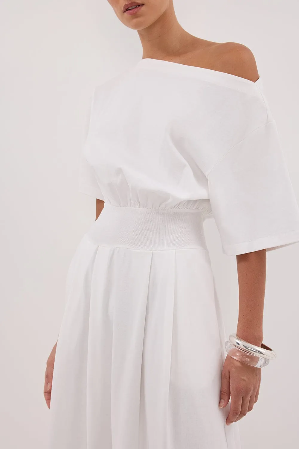 ESME WHITE ASYM MAXI DRESS