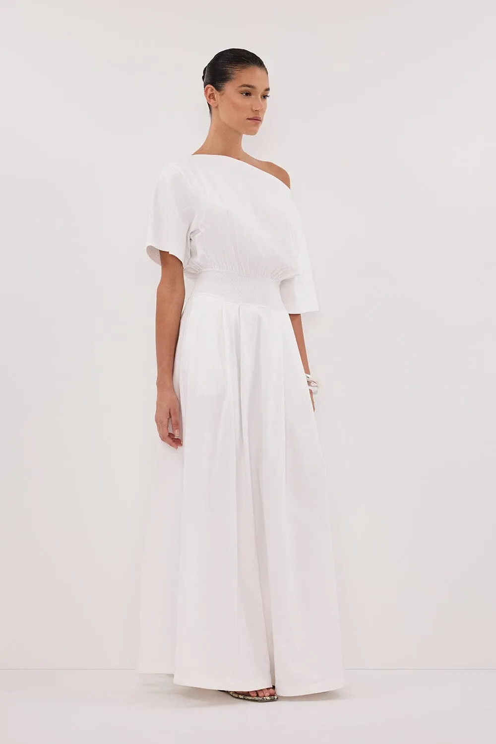 ESME WHITE ASYM MAXI DRESS