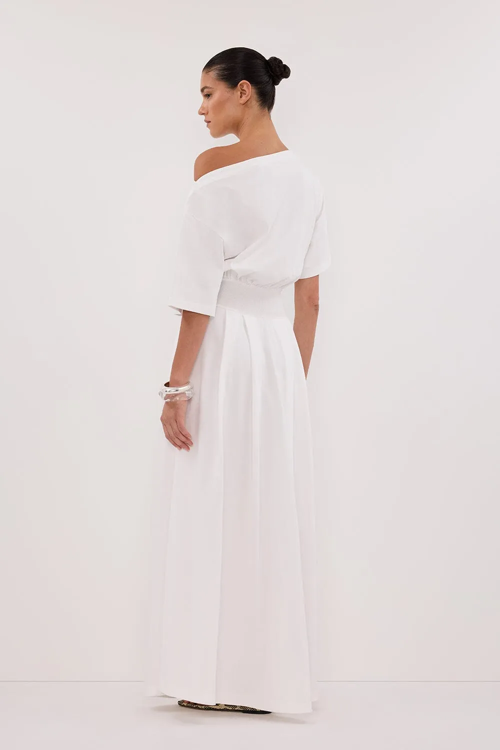 ESME WHITE ASYM MAXI DRESS