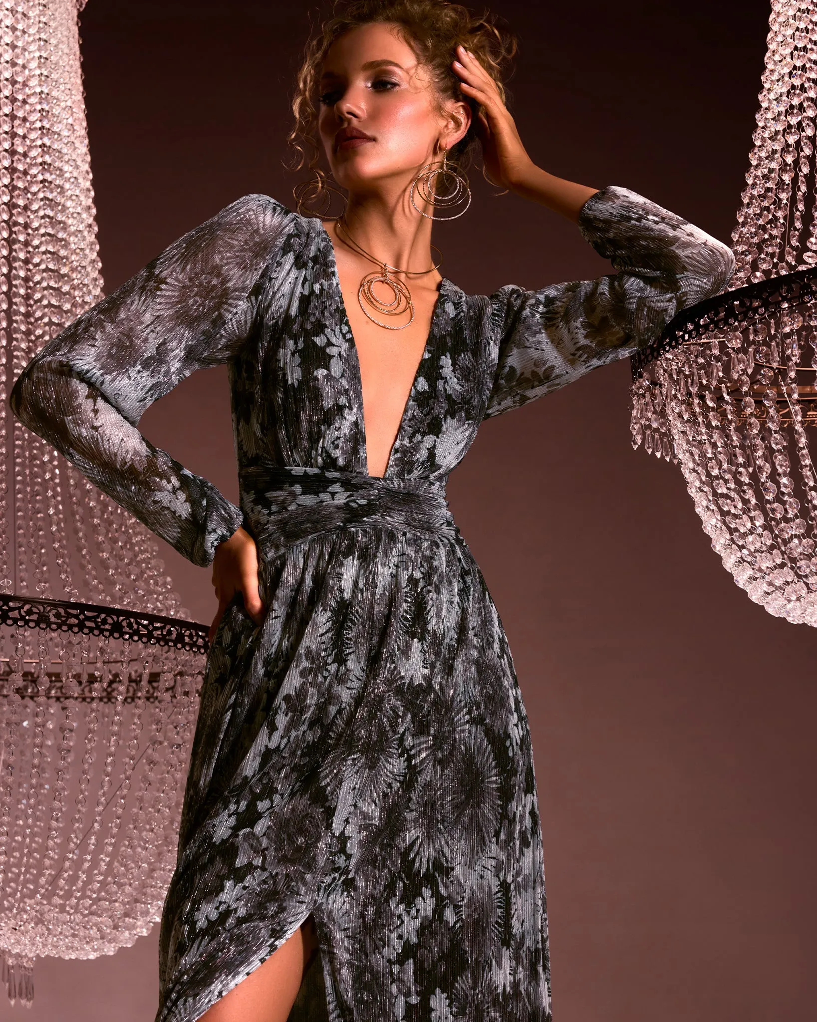 Estelle Long Sleeve V-Neck Dress