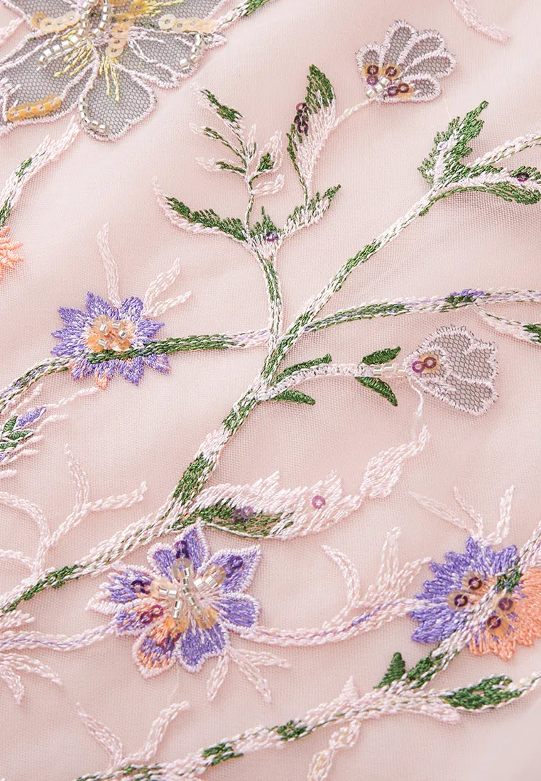 Fantasy Floral-appliqué Dress