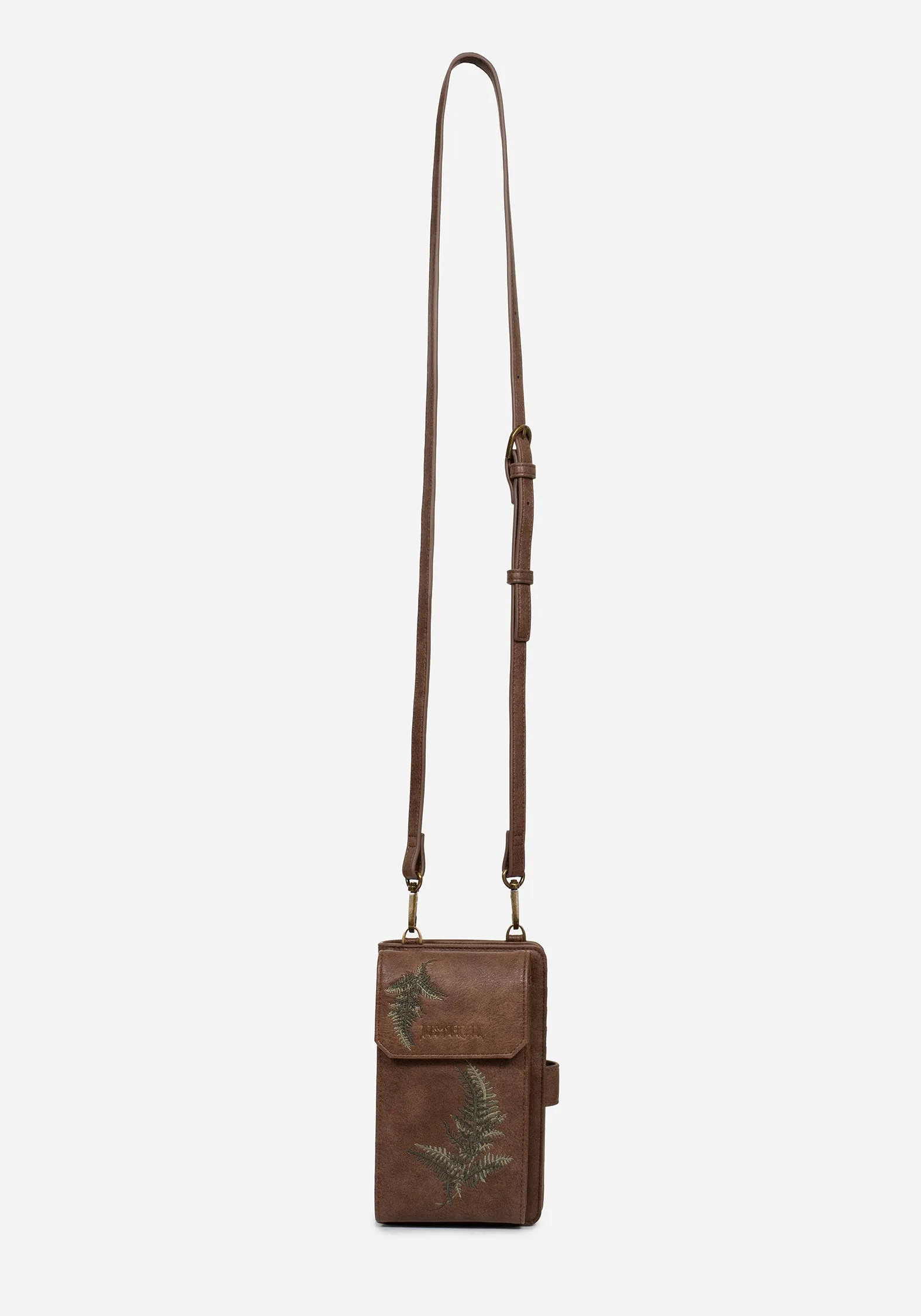 Fern Embroidered Crossbody Phone Bag