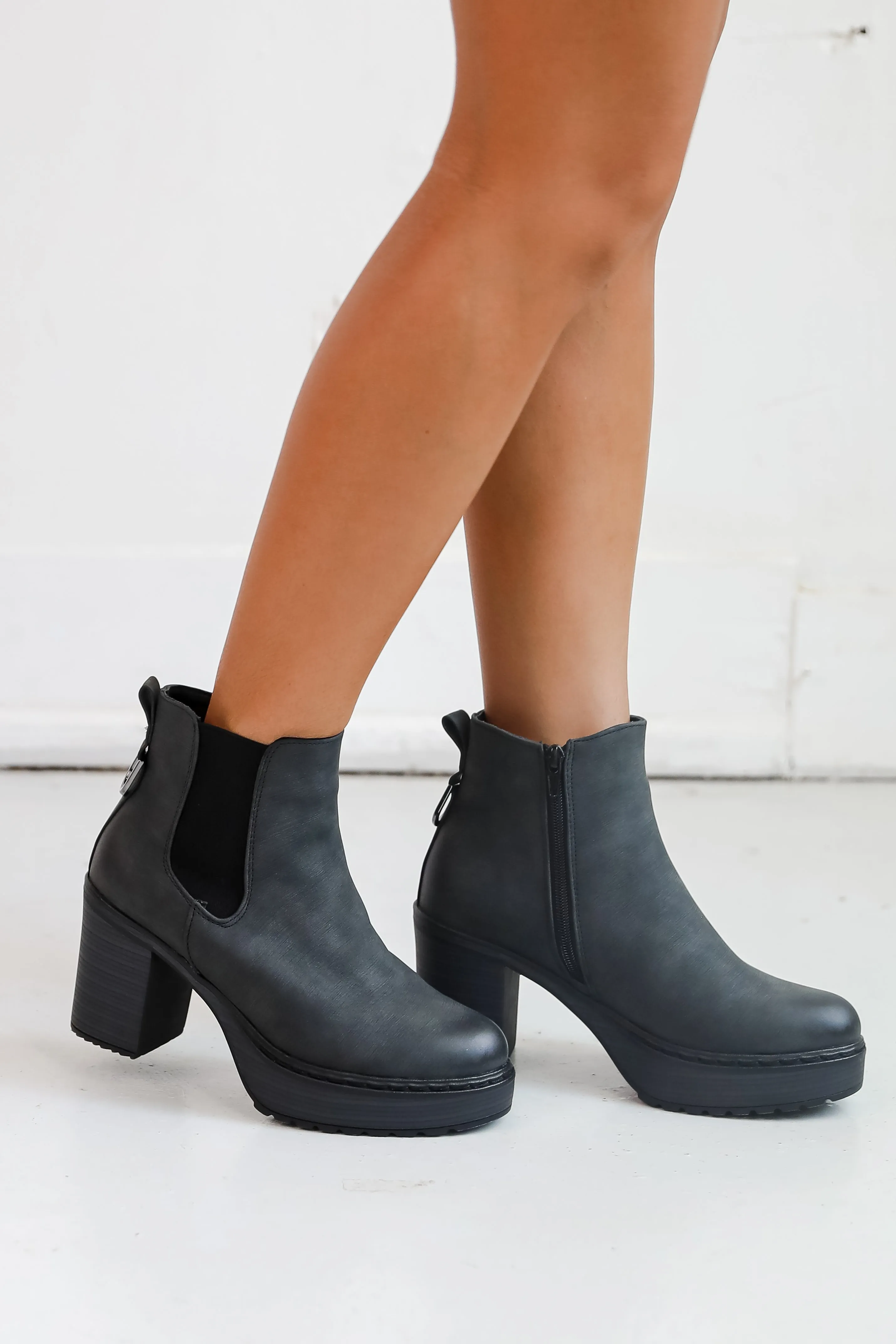 FINAL SALE - Now Is The Time Black Platform Booties