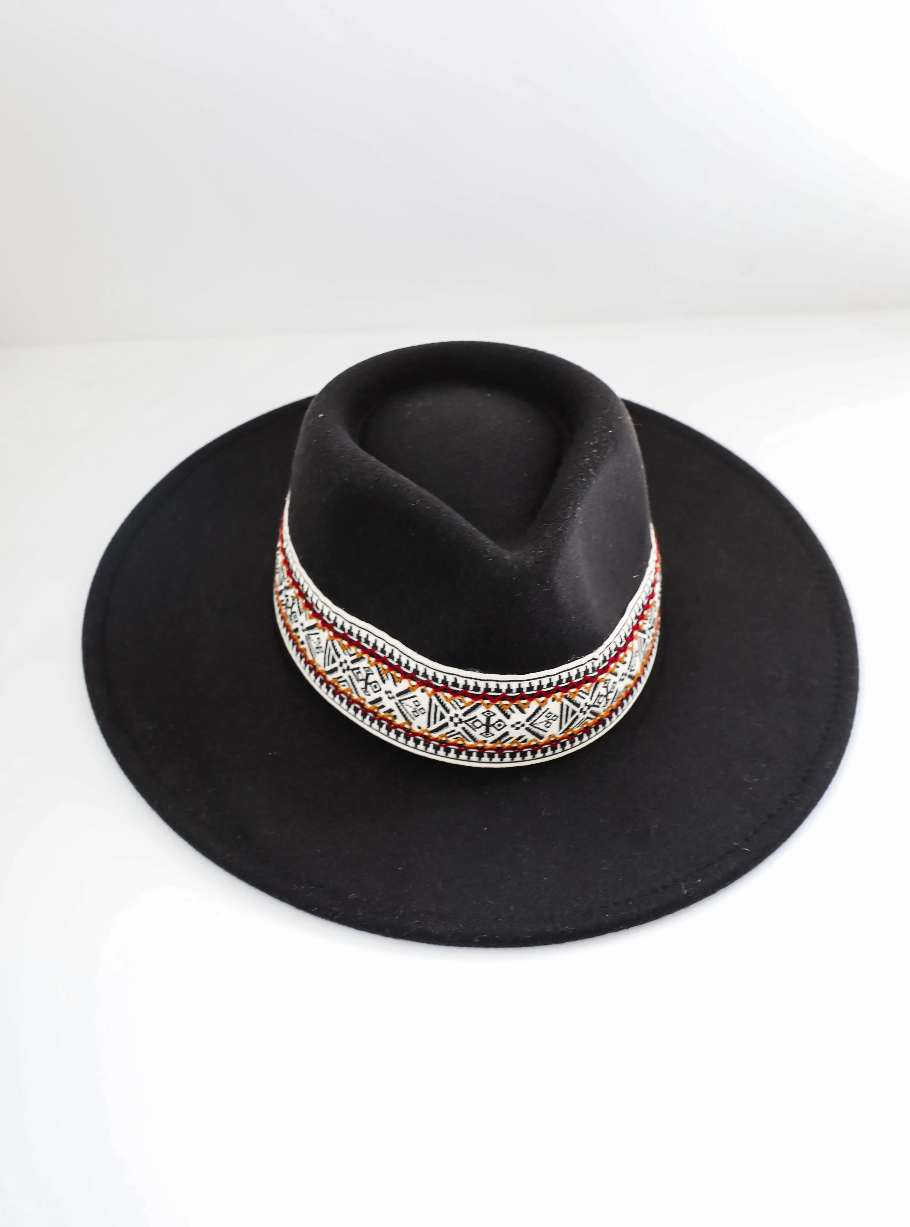 FINAL SALE - Out West Vibe Black Wide Brim Fedora Hat