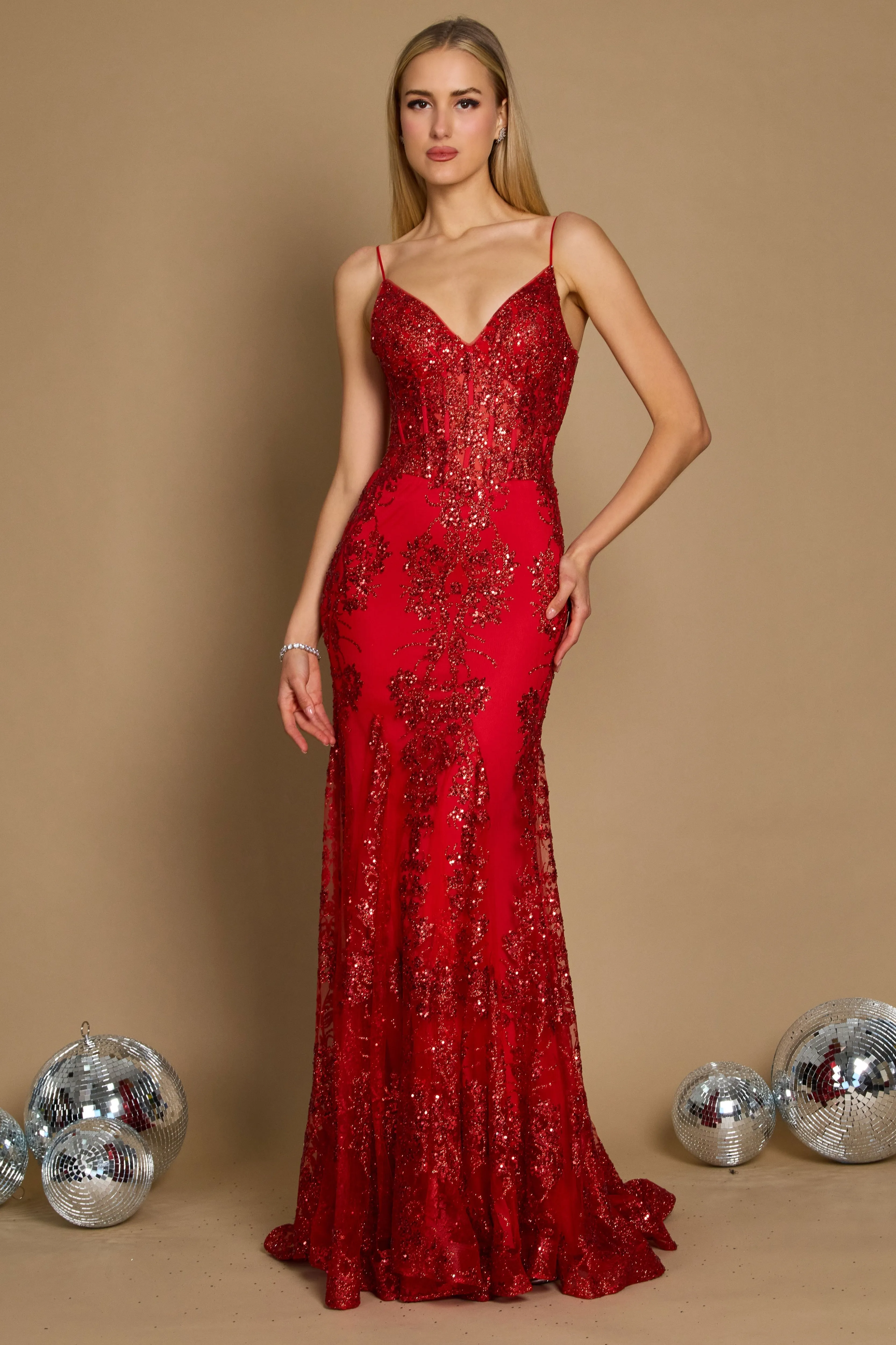 Fitted Corset Long Formal Prom Dress
