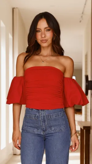 Florence Crop Top - Red