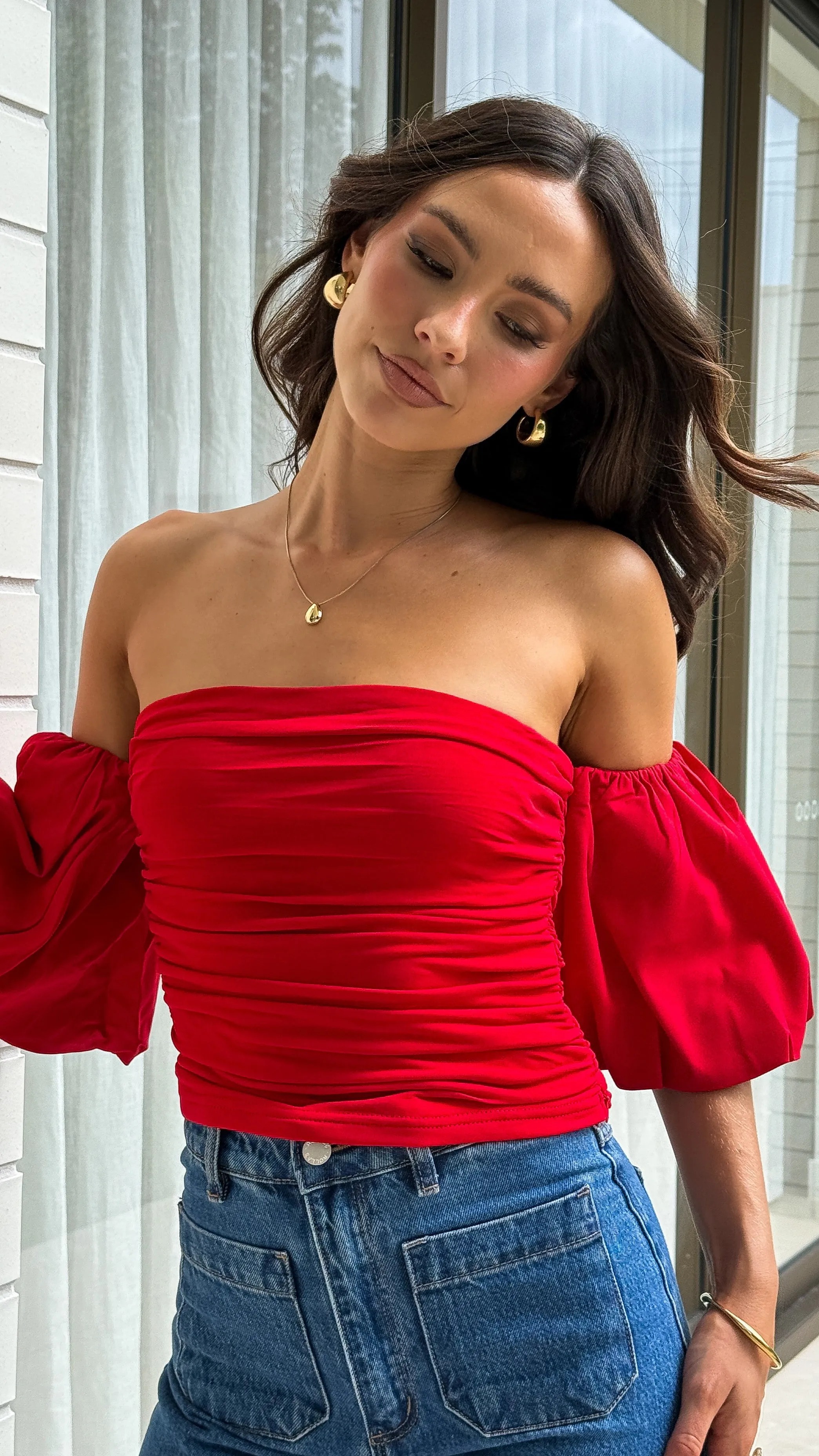 Florence Crop Top - Red