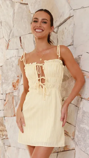 Francesca Mini Dress - Yellow