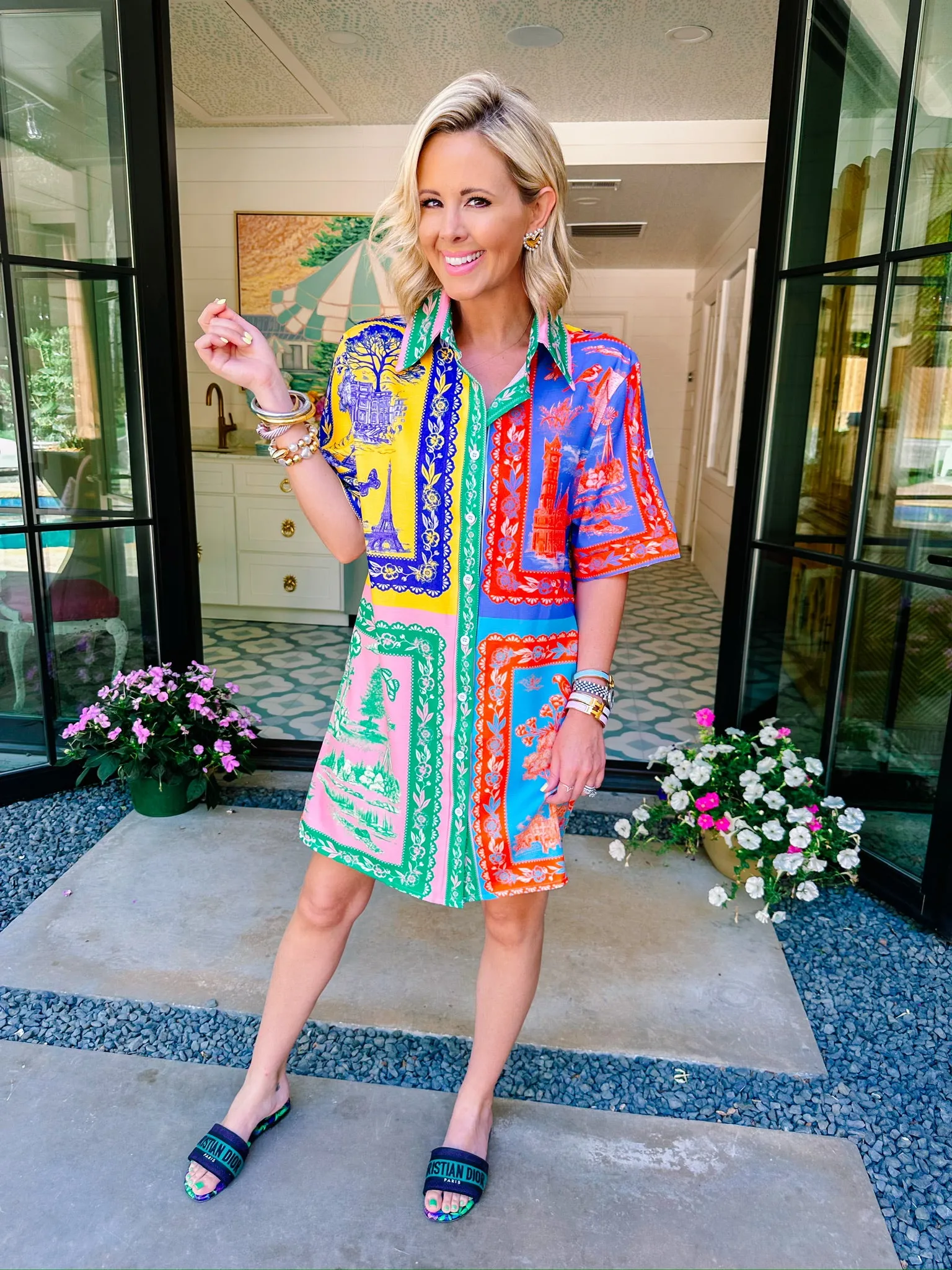 FROM CITY TO CITY TOILE BUTTON UP DRESS