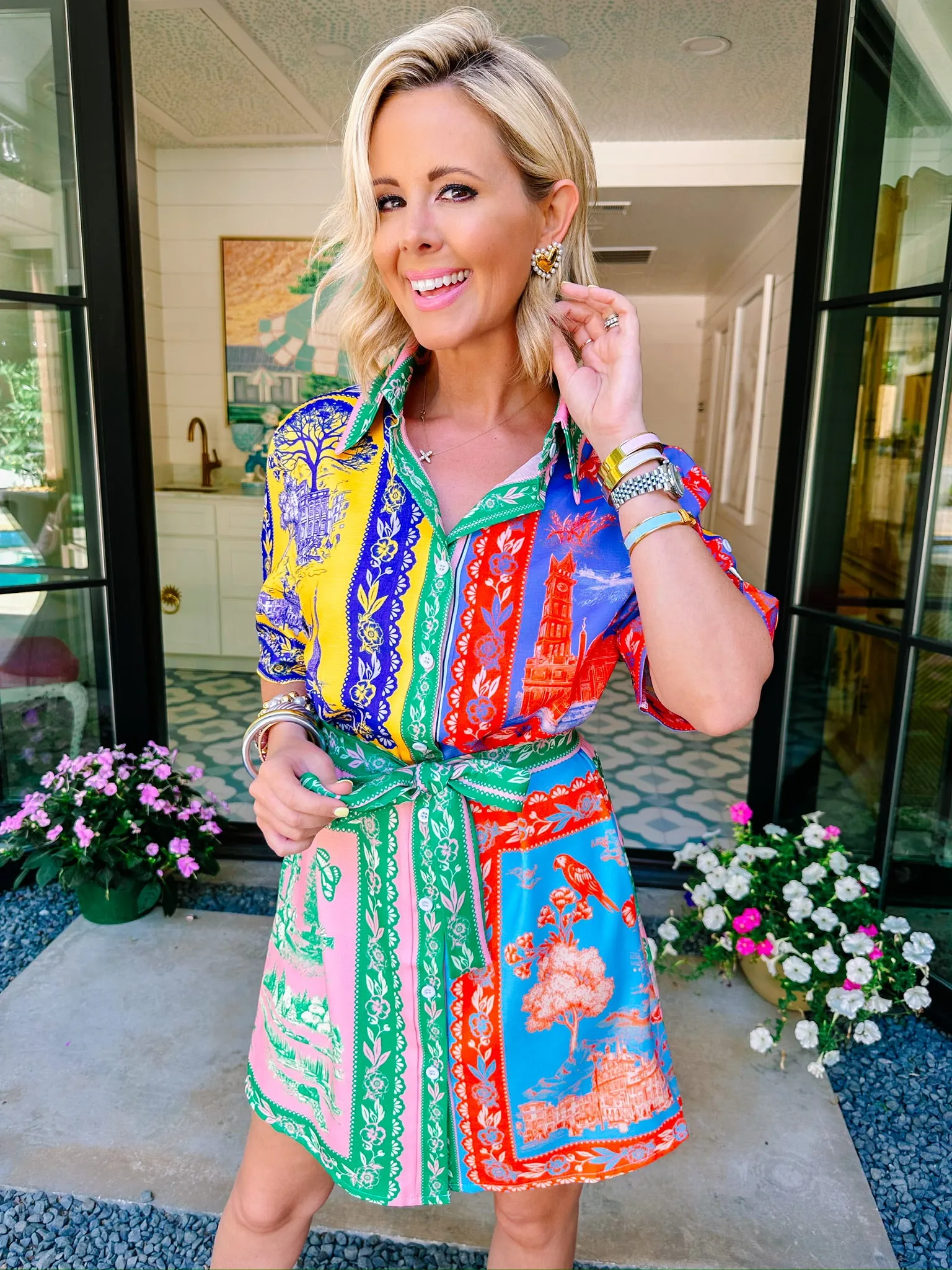 FROM CITY TO CITY TOILE BUTTON UP DRESS