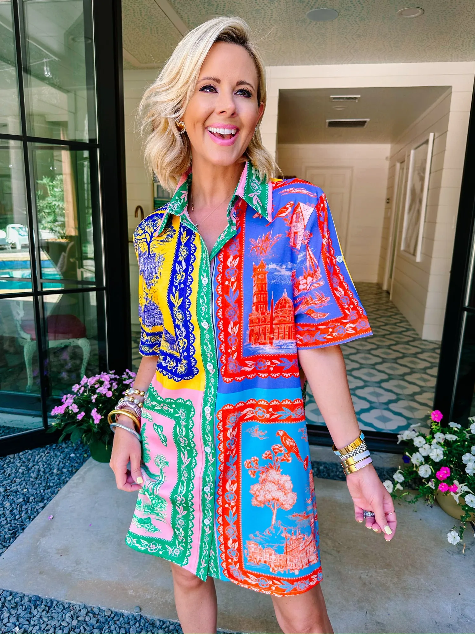 FROM CITY TO CITY TOILE BUTTON UP DRESS