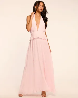 Genevieve Plunging Halter Maxi Dress
