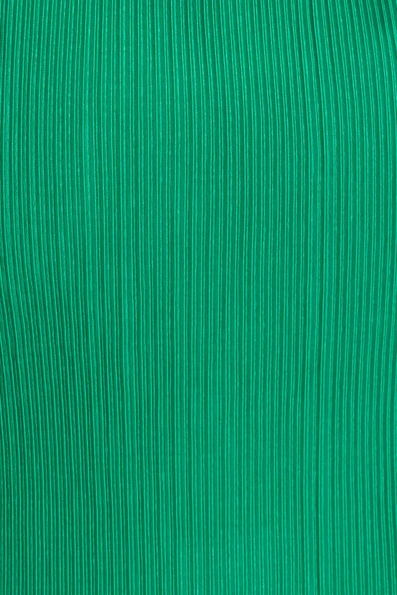 Green Plisse Bodycon Dress