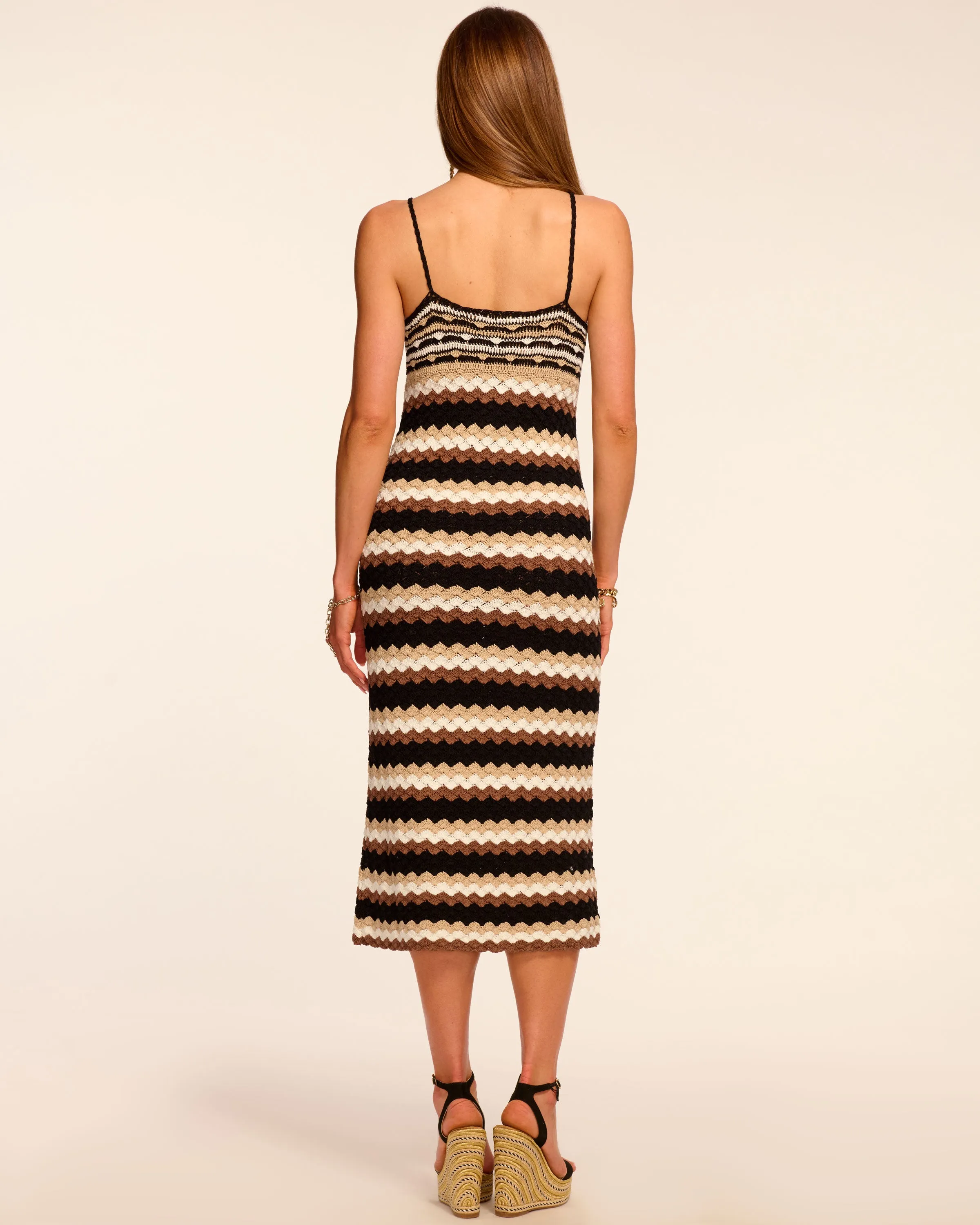 Harlow Crochet V-Neck Midi Dress