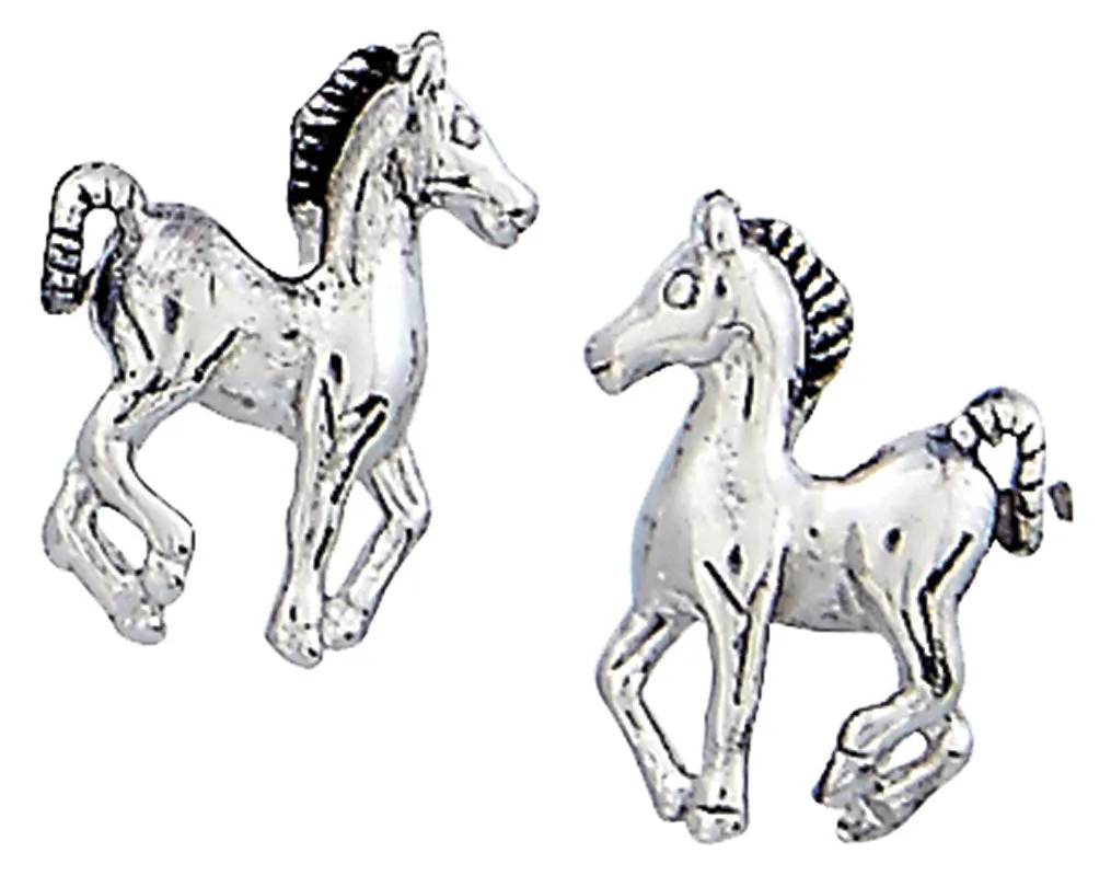 HE-800 Prancing Pony Earrings in a Horsehead Shaped Gift Box