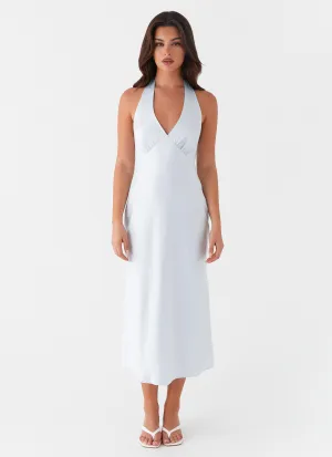 Heavy Hearted Midi Dress - Blue