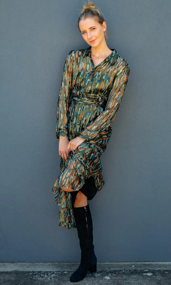 Hoss Lurex Goldsworthy Dress Maxi