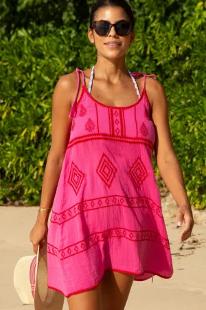 Imogen Dress | Pink/Red